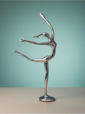 Silver Metal Girl Dancer Figurine